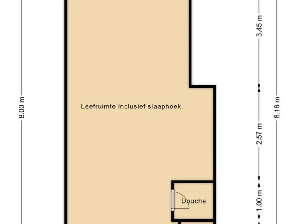 Floor Plan - One-Bedroom Apartment in Gent Sint-Amandsberg
