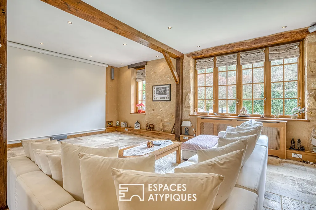 Wohnzimmer - Rustic Longère with Pool in Périgord