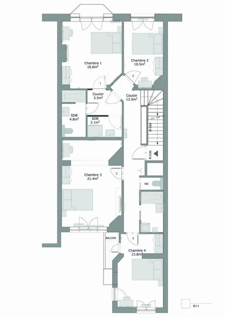 Plan - Appartement 6 chambres à Schaerbeek