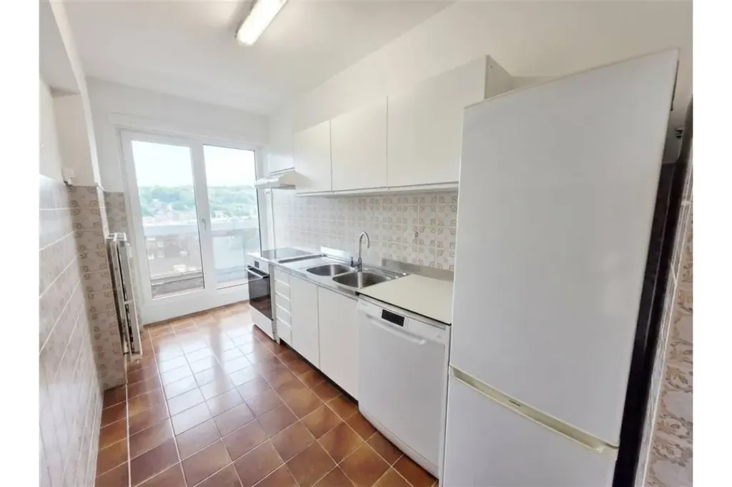Kitchen - Apartment with Terrace View in Liège