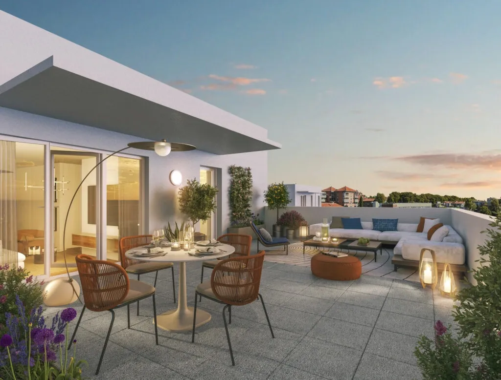 Terrasse - Appartements Neufs avec Jardins à Colomiers