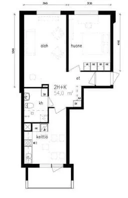 Planimetria - Modernised Apartment with Balcony in Kuopio