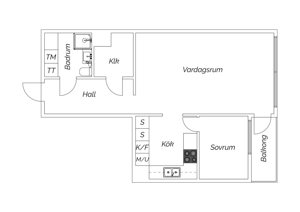 Plan - Apartment with West-Facing Balcony in Majorna