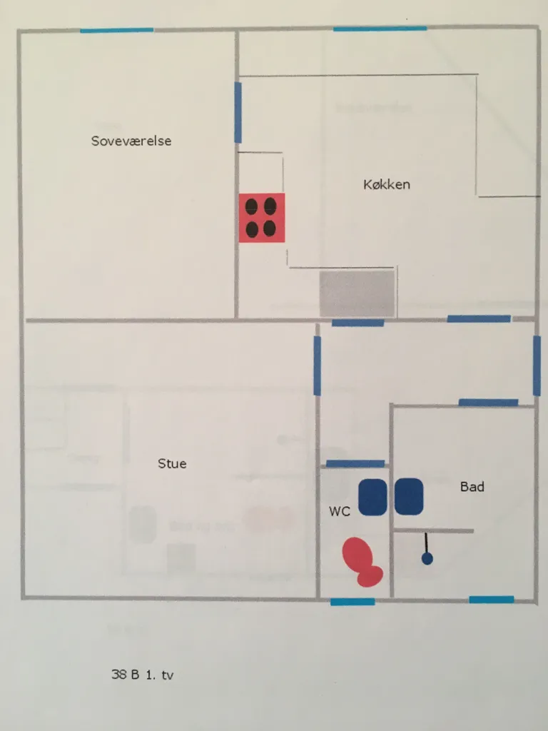 Plaan - Two-Bedroom Flat with Balcony in Dalbyover