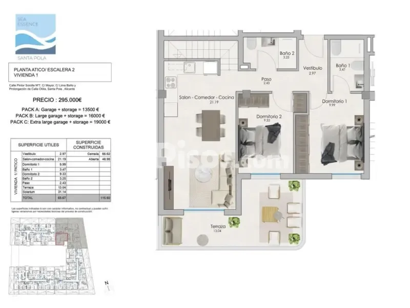 Plaan - Penthouse with Terrace in Santa Pola