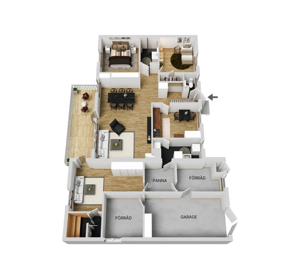 Plan - 1-Storey Villa with Garage in Näsbyn