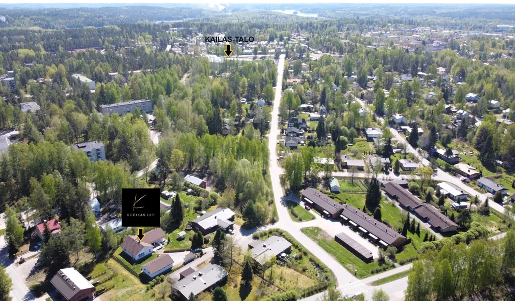 Aerial - Spacious Detached House with Garden in Heinola