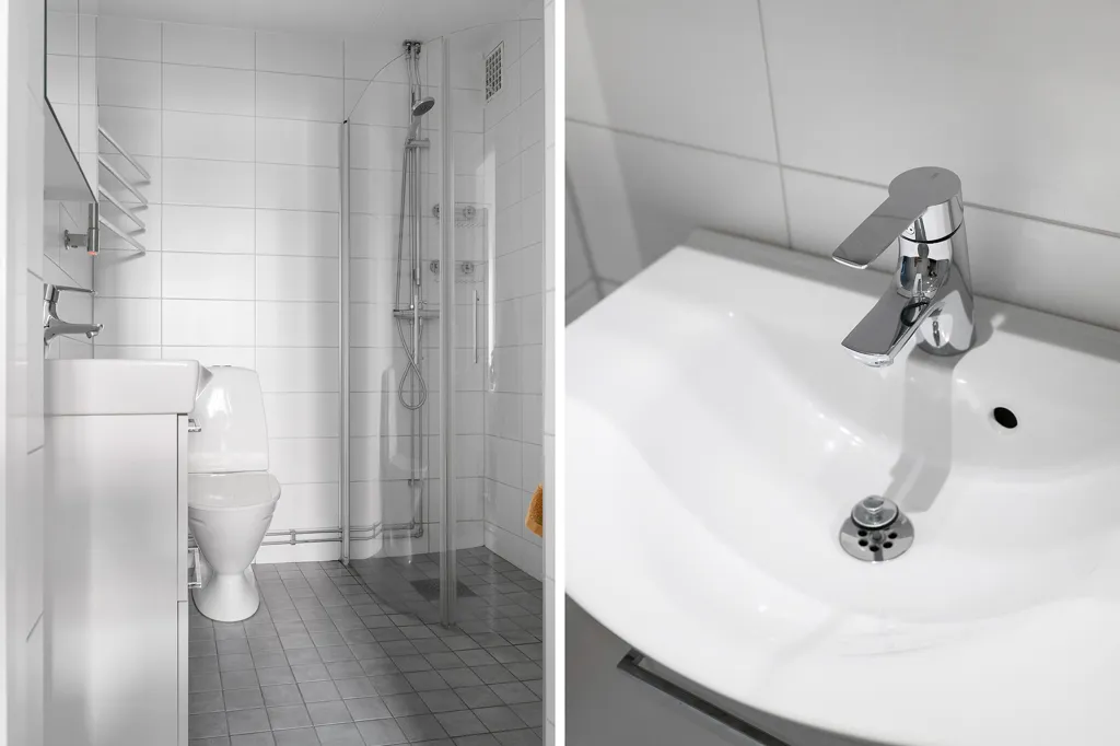 Bathrooms - 1920s Character Flat with Courtyard Balcony in Ribersborg