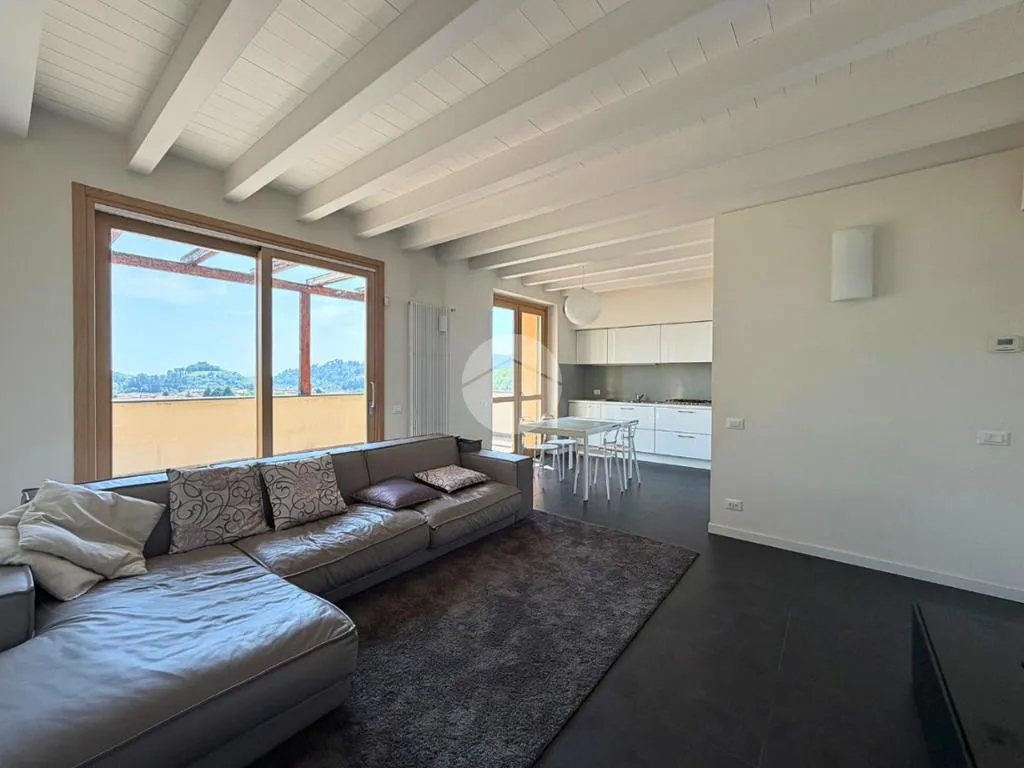 Séjour - Refined Two-Level Apartment with Lake View in Sarnico