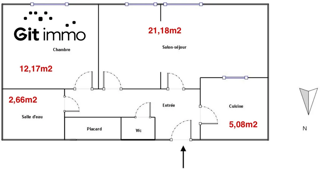 Plaan - T3 Flat with Balcony in Marseille 5ème