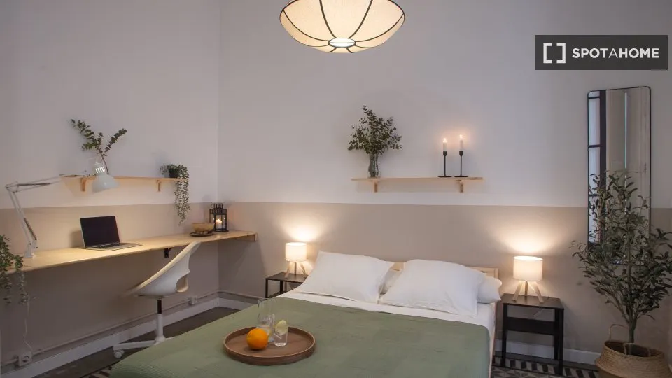 Camere da letto - Room in Shared Flat with Balcony in Barcelona