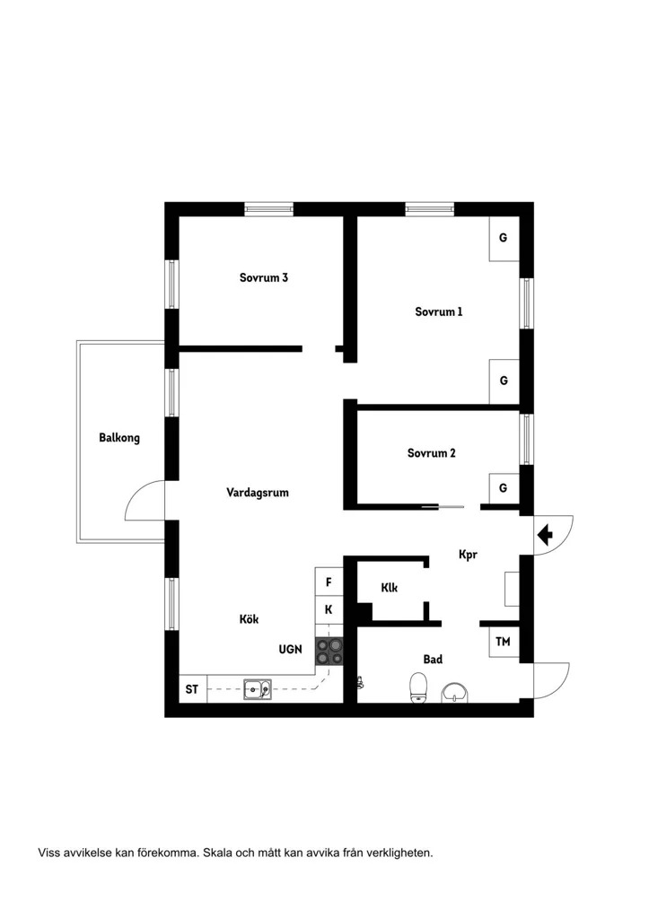 Plaan - Apartment with Balcony in Terra Nova, Visby