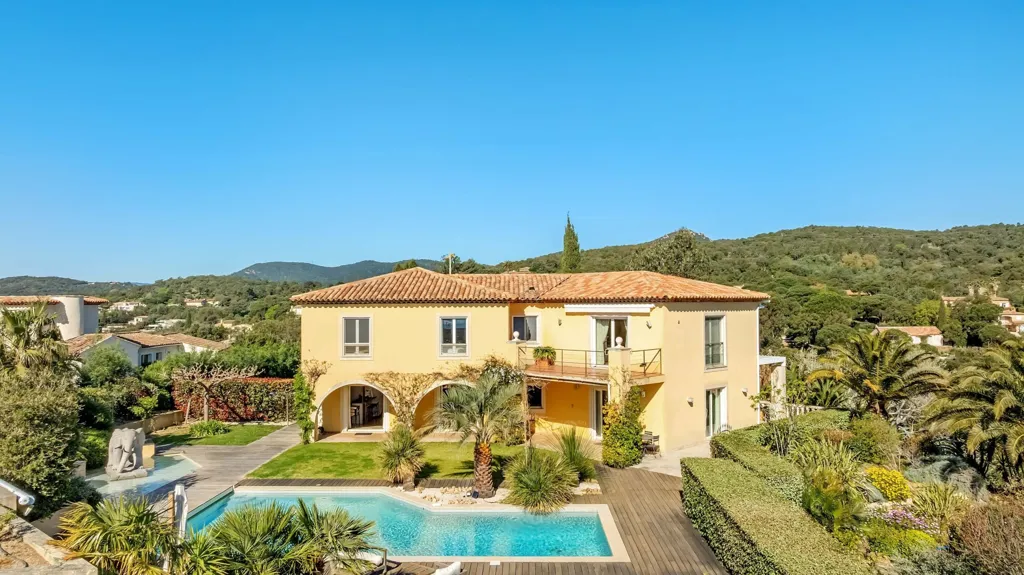 Aerial - Luxury Villa with Pool and Sea View in Grimaud