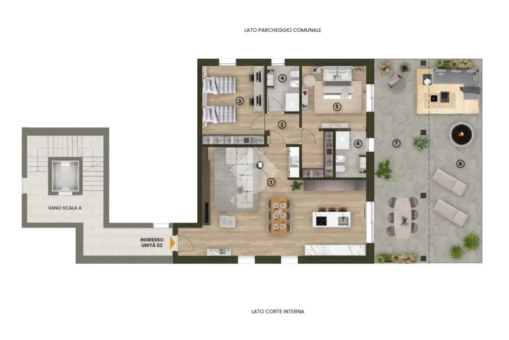Planimetria - Class A4 Apartment with Terrace in Orzinuovi