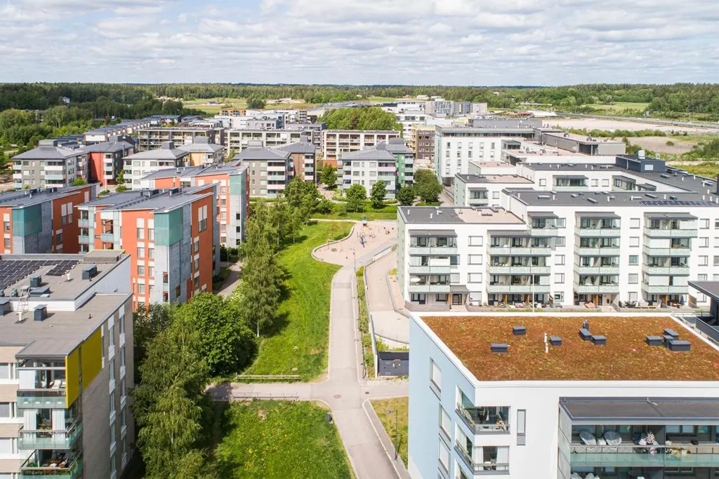 Õhuvaade - Spacious Apartment with Balcony in Suurpelto, Espoo