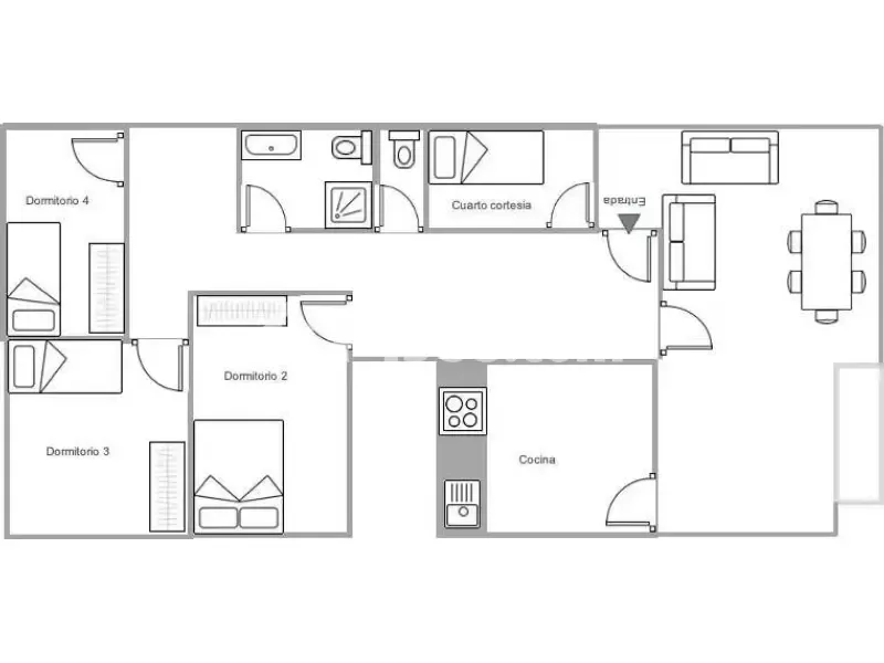 Plan - Student Flat with Balcony in Eixample-Centre