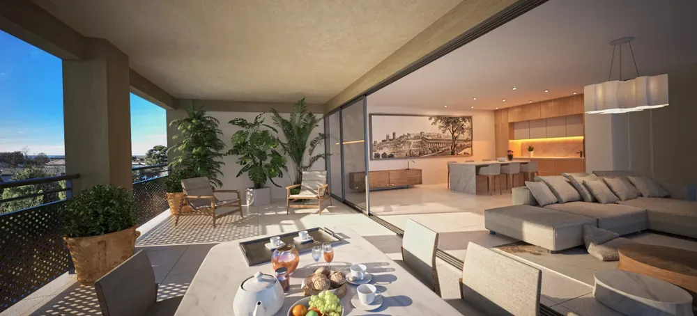 Terrasse - Appartement Neuf avec Piscine à Uzès