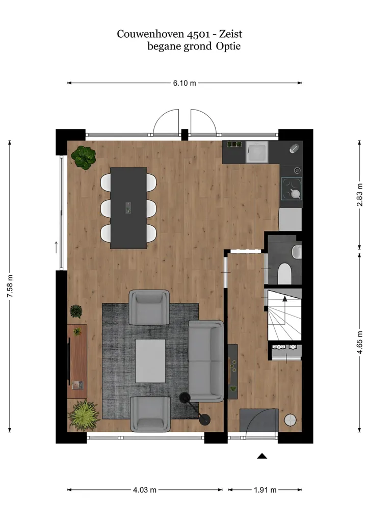 Plan - Corner House with Garden in Zeist