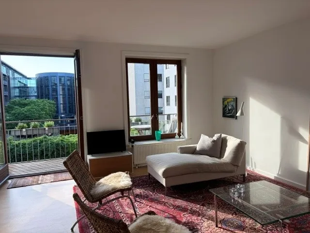 Living Room - Furnished Flat with Balcony in Copenhagen K