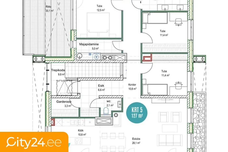Plan - Penthouse with Large Terrace in Nõmme