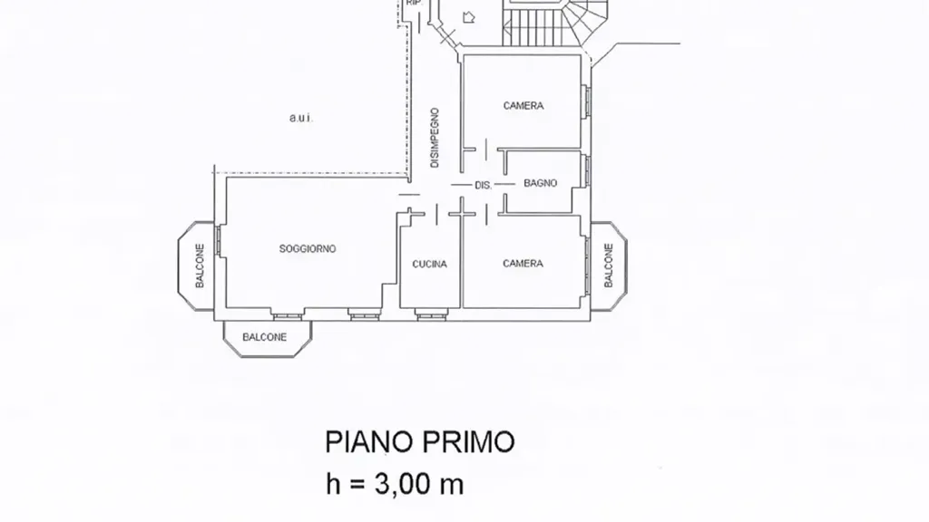 Plan - Trilocale with Balconies in Cantù
