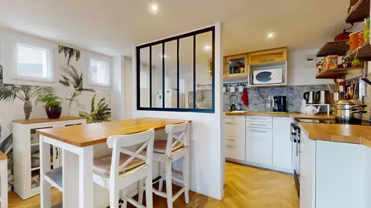 Cuisine - Bungalow plein sud avec jardin à Octeville-sur-Mer