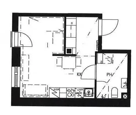 Plan - Modern Studio with Balcony in Oulu