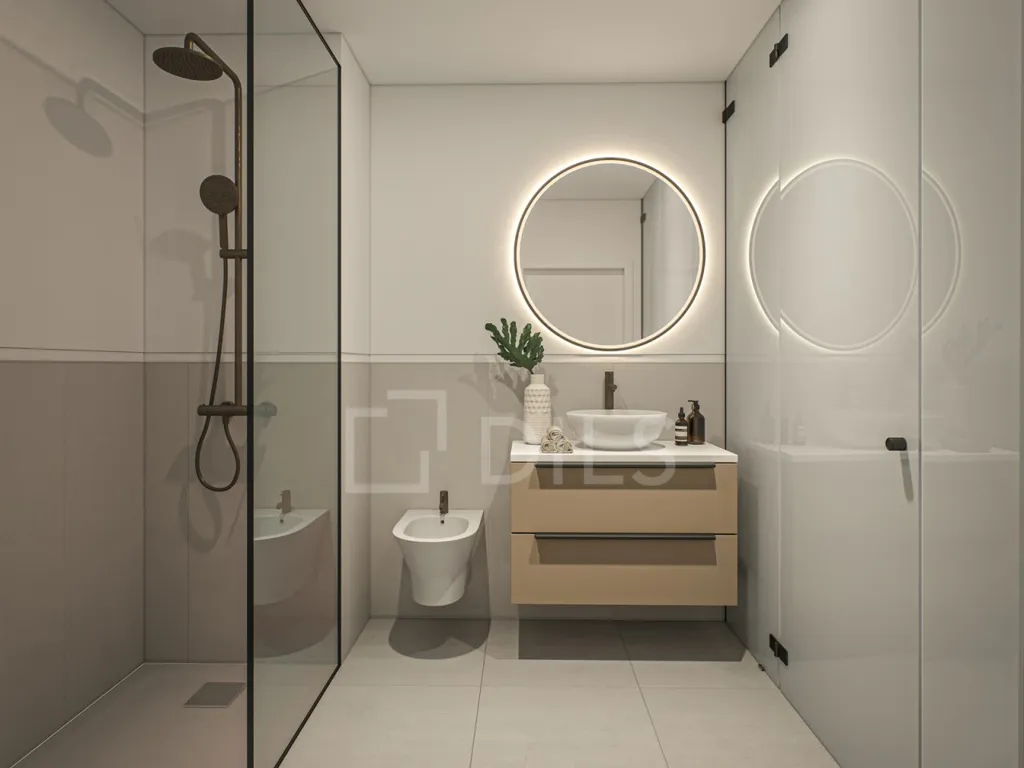Bagni - T2 Apartment with Sea View in Santa Luzia