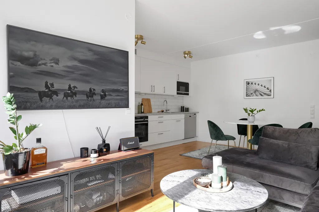 Living Room - Modern Flat with Panoramic View in Partille