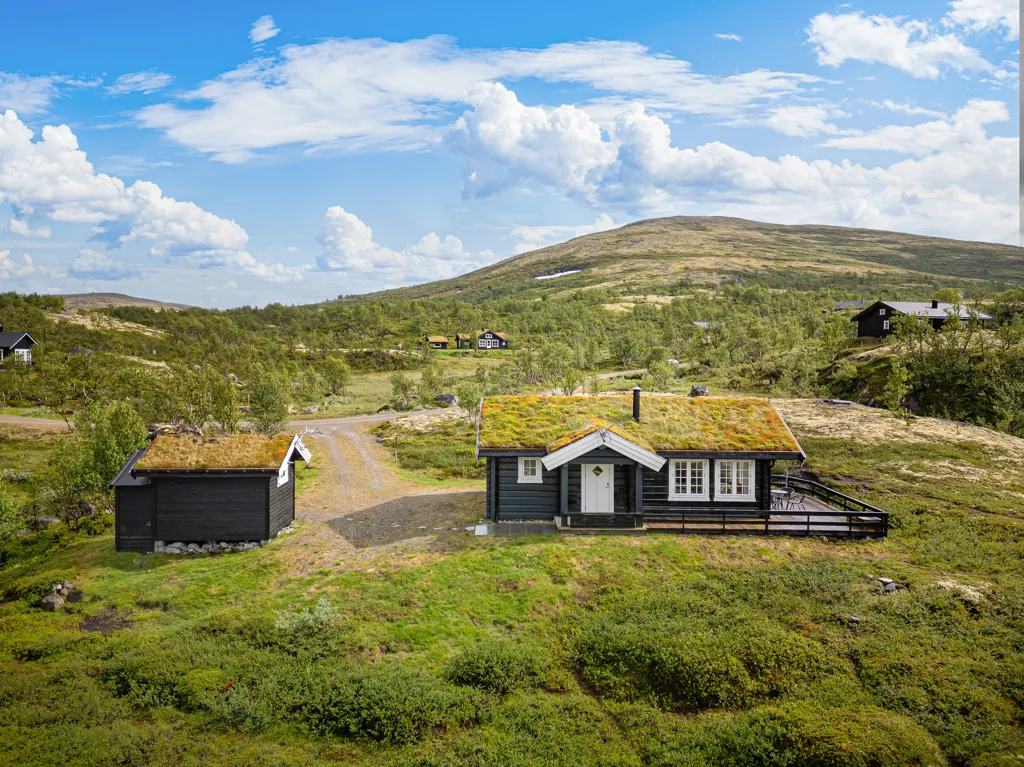 Vue aérienne - Traditional Timber Cabin with Mountain Views in Ålen
