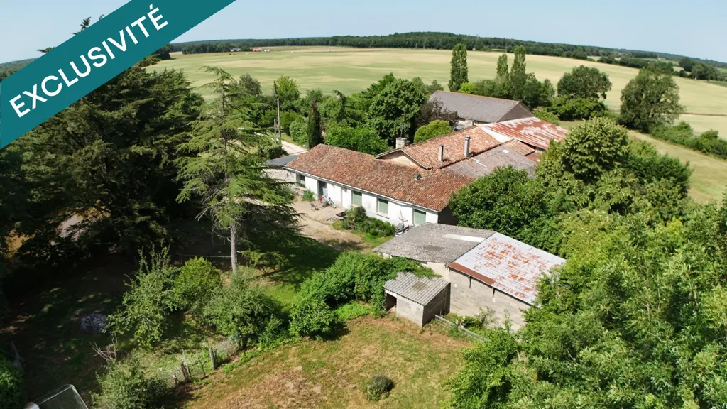 Vista aerea - Longère with Photovoltaic in Savigny-Lévescault