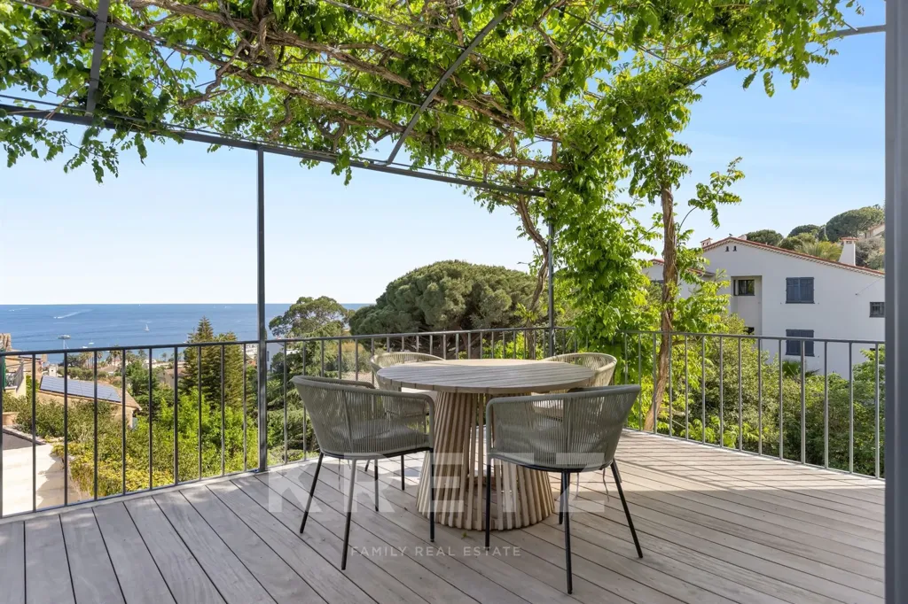Terrasse - Villa Rénovée avec Vue Mer à Vallauris