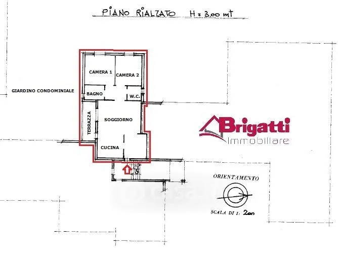 Planimetria - Trilocale with Terrace in Seriate