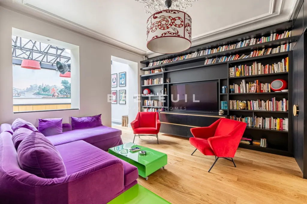Séjour - Maison Individuelle Rénovée avec Verrière à Paris 16ème