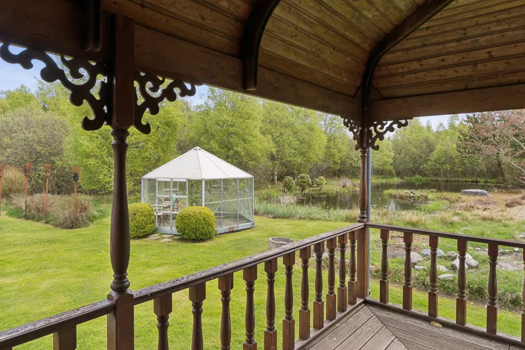 Terrace - Bjelkecottage with Nature View in Jerup