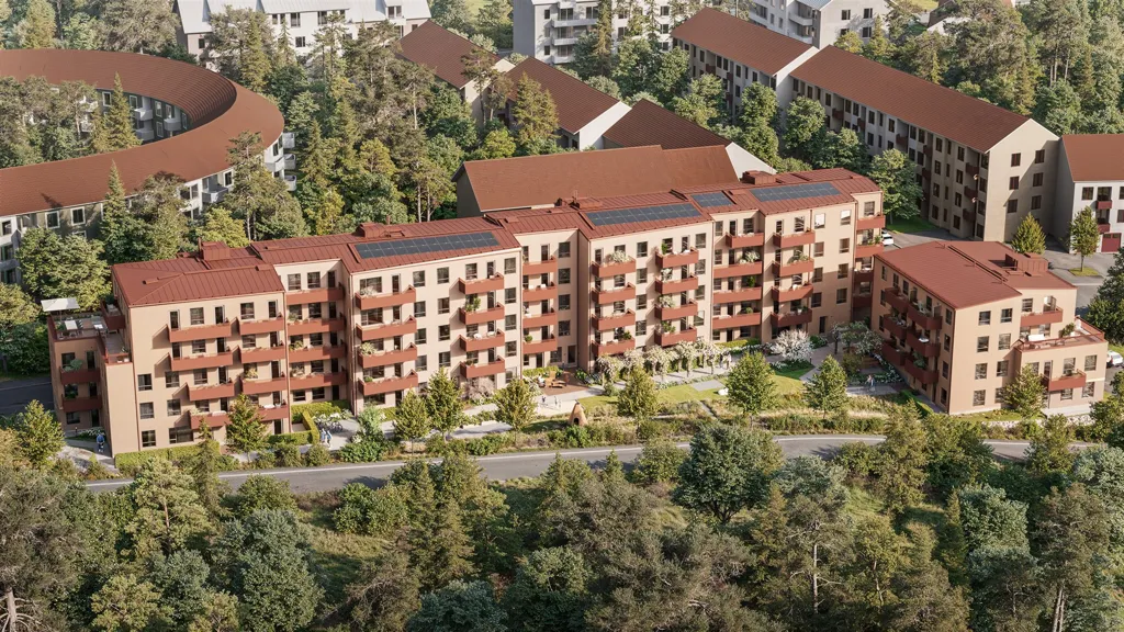 Vista aerea - Modern Flat with West-Facing Balcony in Bromma
