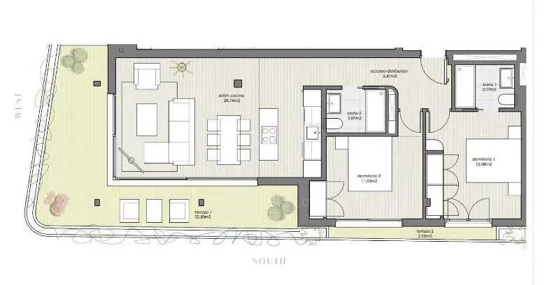 Plaan - 1-Bedroom Apartment with Pool in Estepona Centre