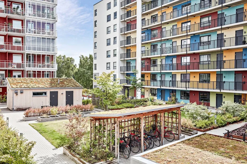 Vue aérienne - Apartment with West-Facing Balcony in Kvillebäcken