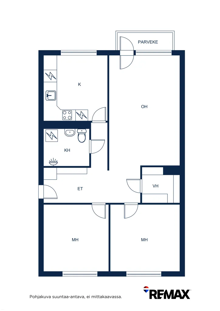 Plan - Spacious Apartment with West-Facing Balcony in Tampere