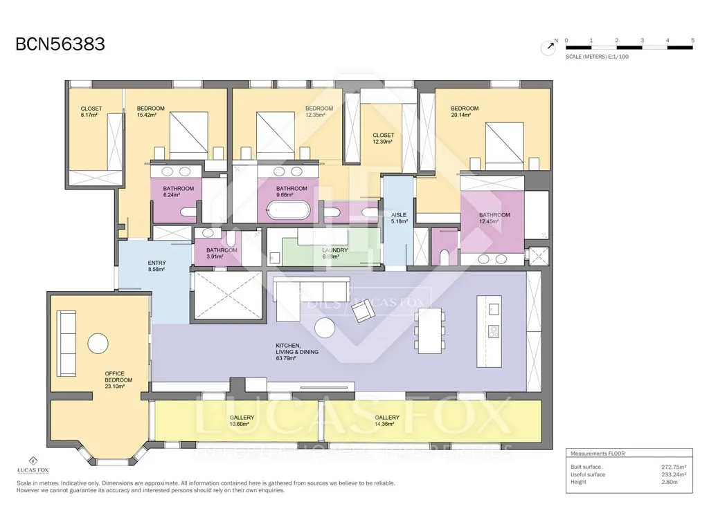 Plan - Renovated Apartment with City Views in Eixample
