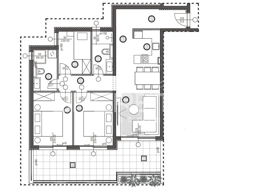 Plan - Spacious Two-Bedroom Apartment with Balcony in Omiš