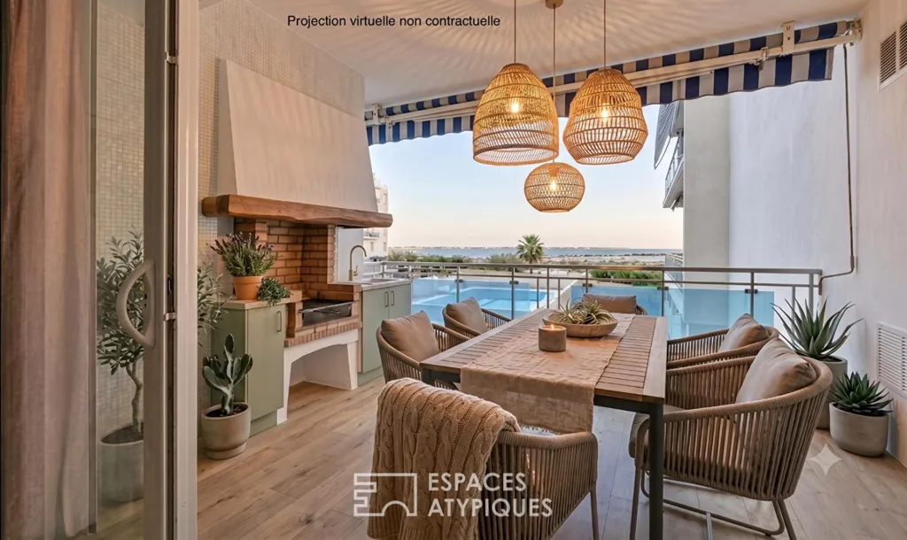 Terrasse - Appartement Vue Mer avec Piscine au Grau-du-Roi