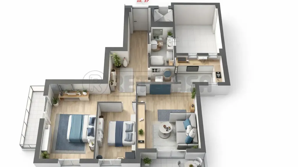 Plan - Bright Apartment with Sea View in Loano