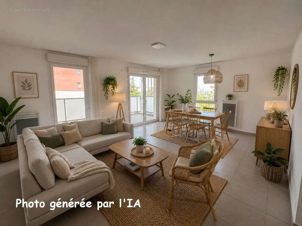 Séjour - Appartement T4 avec Terrasse et Vue Étang à Côté Bas Saint Clair