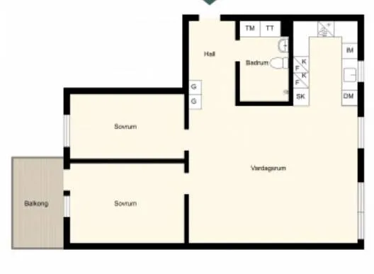 Plan - Apartment with Balcony in Ursvik