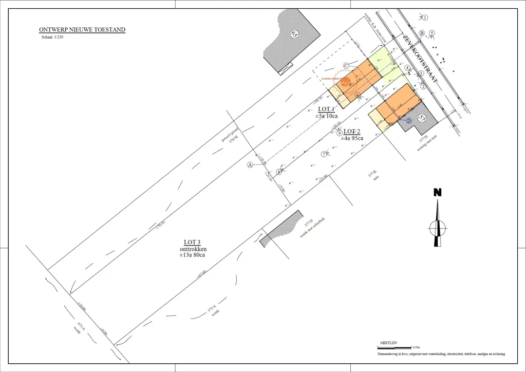 Plan - Terrain à Bâtir avec Vue Noordoost à Erpe