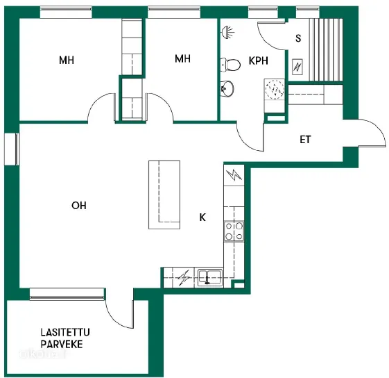 Plan - Terraced Flat with Balcony in Tampere