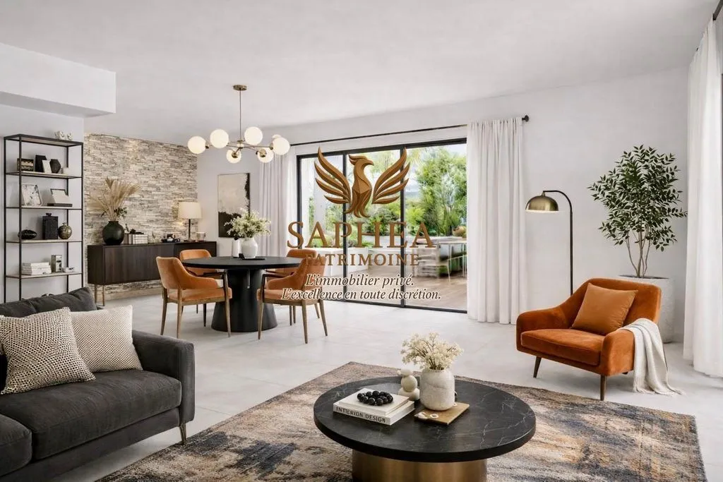 Séjour - Appartement Luxe avec Terrasse à Cannes