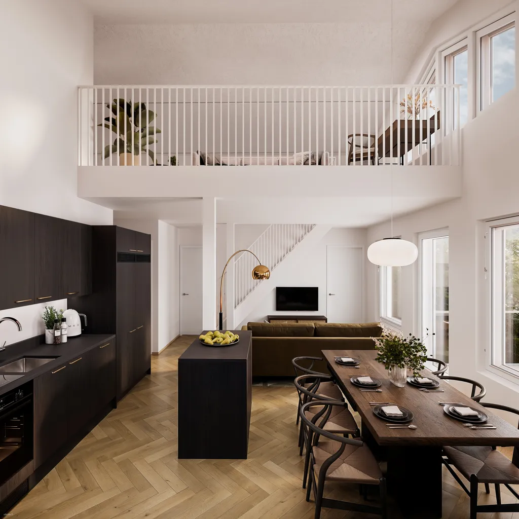 Söögituba - Modern Studio with Balcony in Tampere