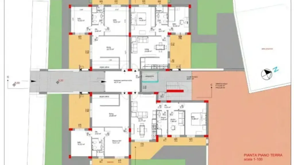 Plan - Modern Trilocale with Balcony in Palermo